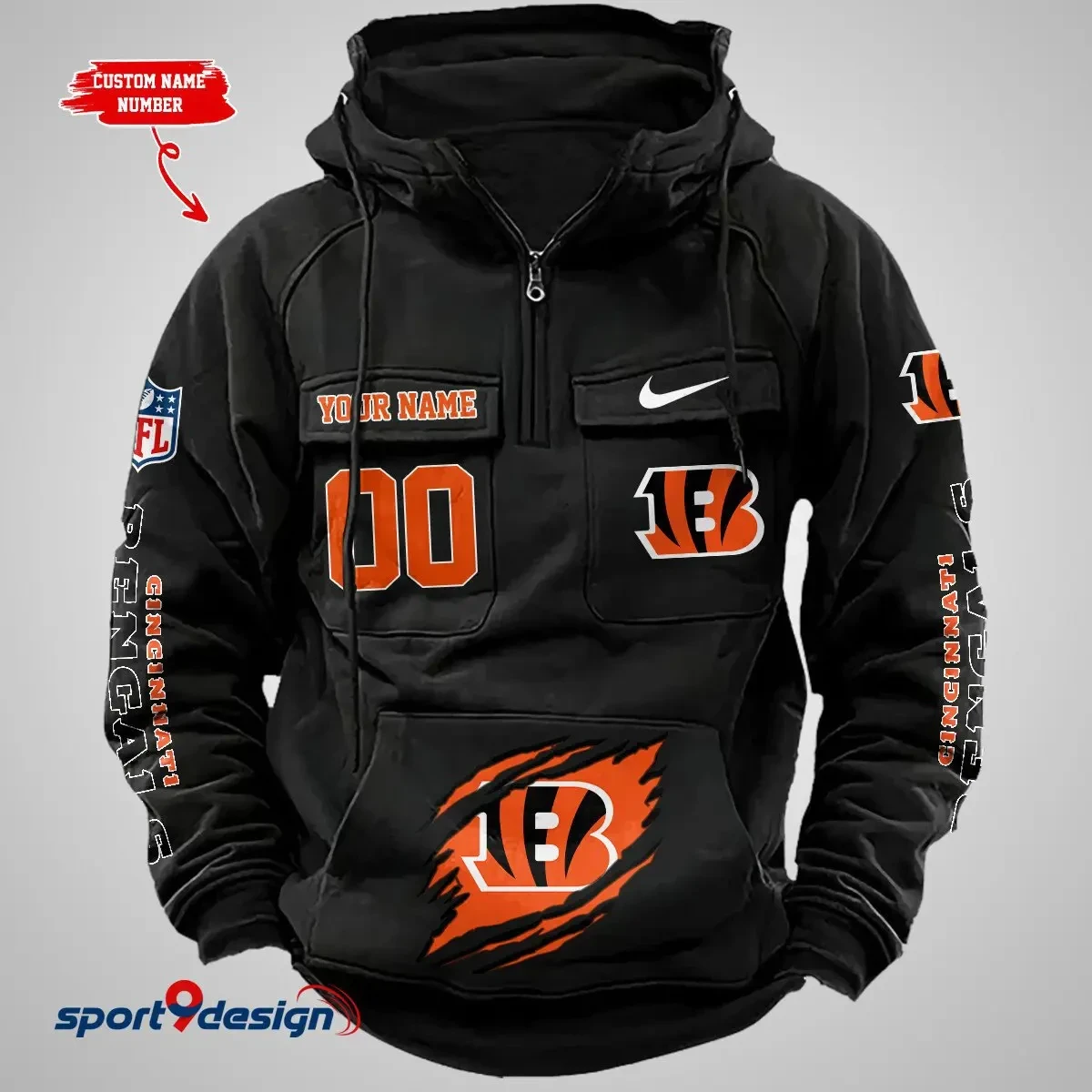 Cincinnati Bengals Vintage Men Hoodie AZVMHD144
