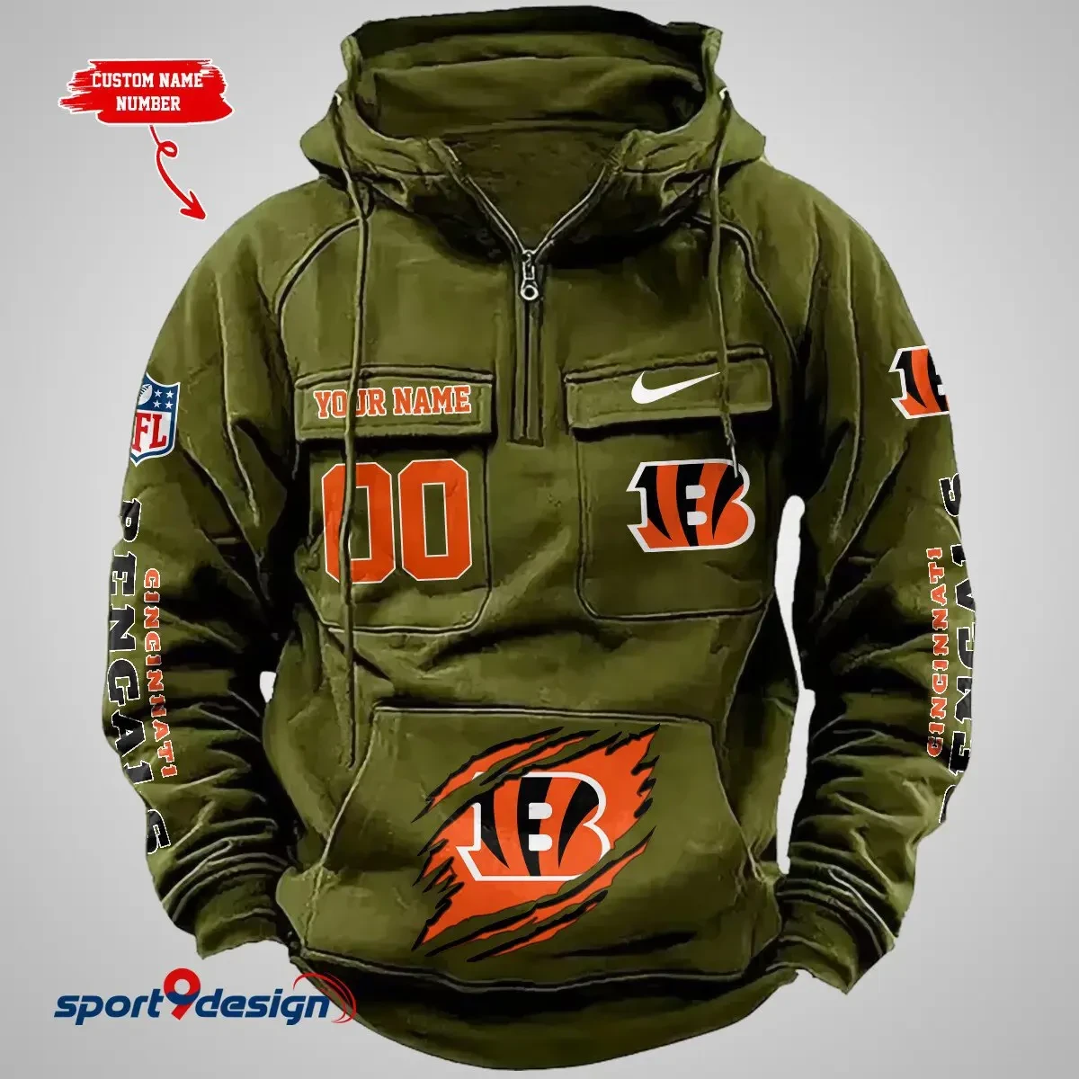 Cincinnati Bengals Vintage Men Hoodie PBN88Z3