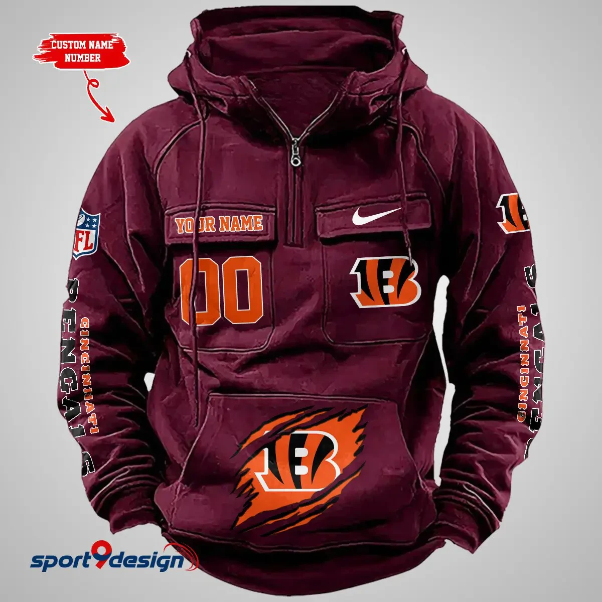 Cincinnati Bengals Vintage Men Hoodie PBN88Z3
