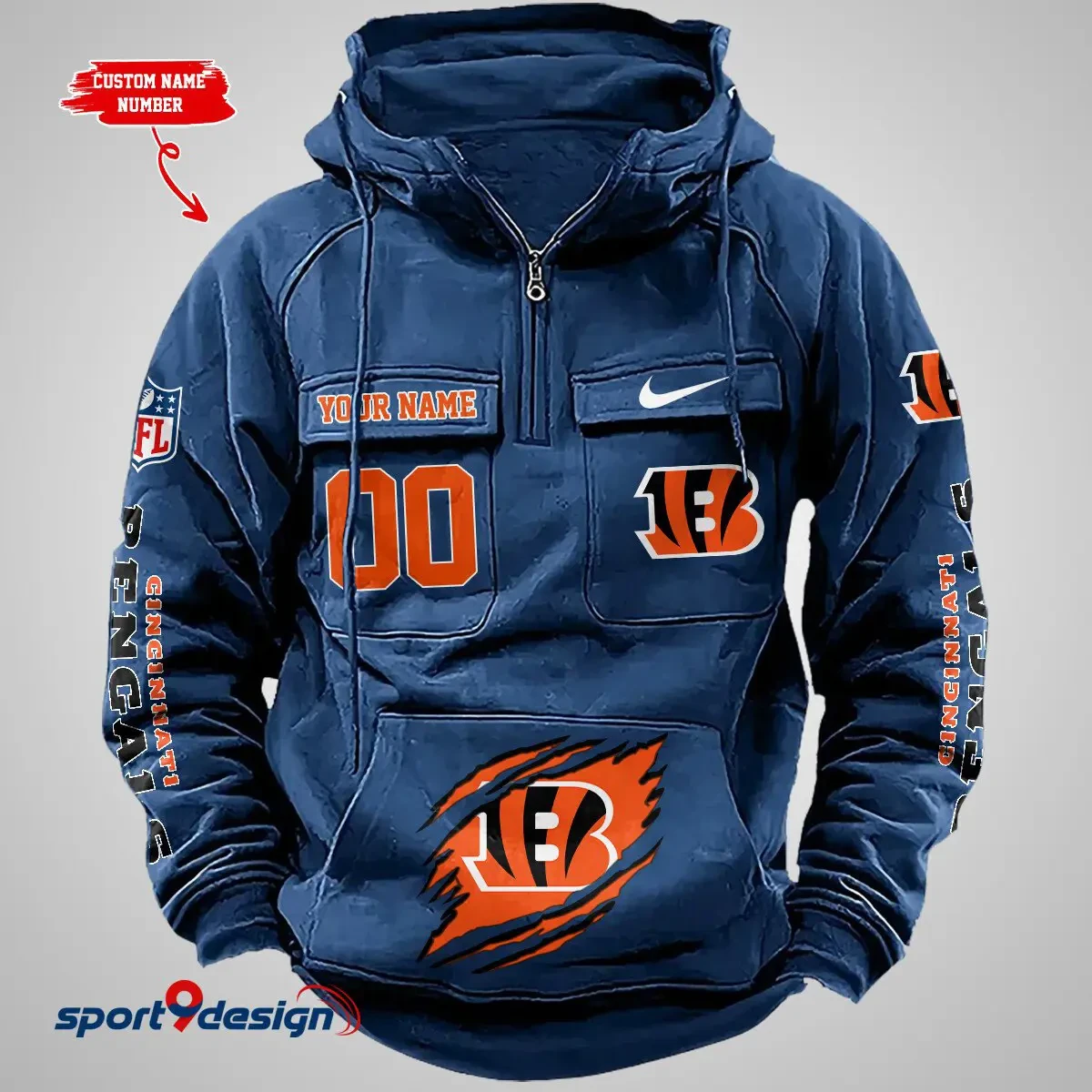Cincinnati Bengals Vintage Men Hoodie PBN88Z3