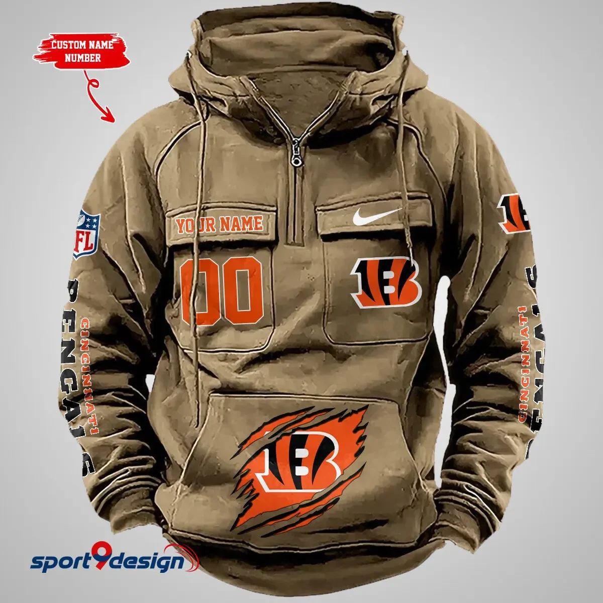 Cincinnati Bengals Vintage Men Hoodie PBN88Z3