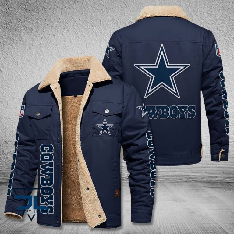 Dallas Cowboys NFL Fleece Leather Jacket V31113