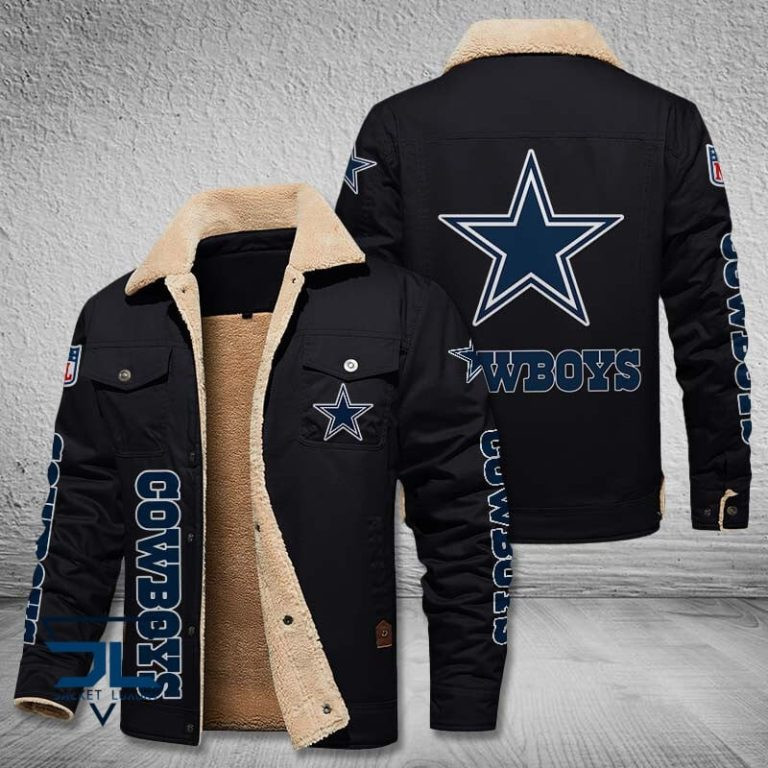 Dallas Cowboys NFL Fleece Leather Jacket PBP576A