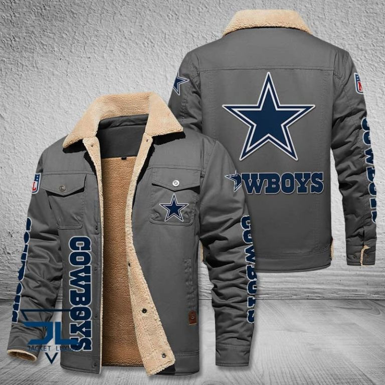 Dallas Cowboys NFL Fleece Leather Jacket PBP576A