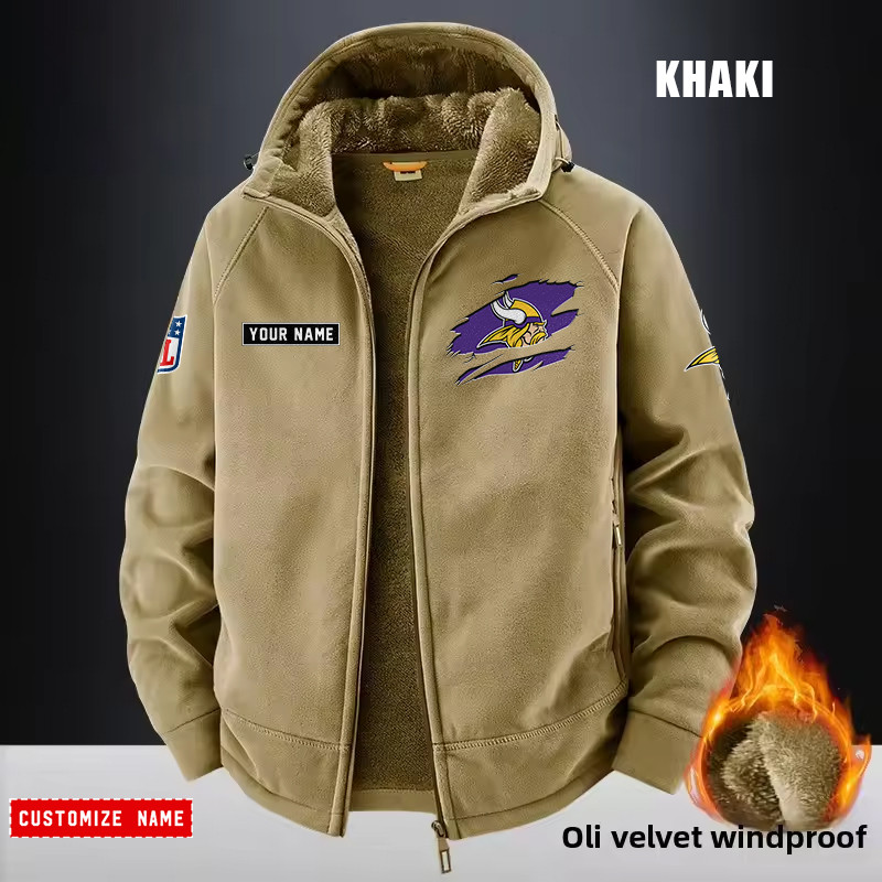 Minnesota Vikings Fleece Fashion Hooded Jacket Outdoor SPTFFHJ053