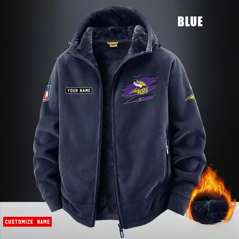 Minnesota Vikings Fleece Fashion Hooded Jacket Outdoor PBHPW57
