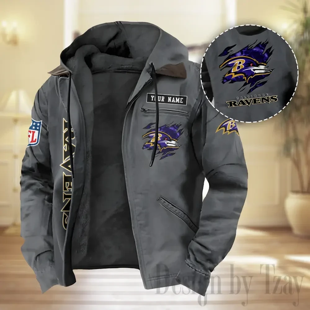 Baltimore Ravens Men Classic Badge Fleece-Lined Jacket PBWM5XD