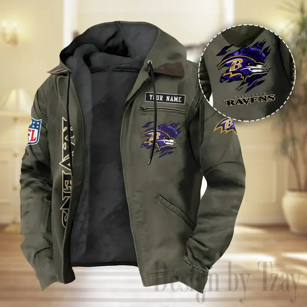 Baltimore Ravens Men Classic Badge Fleece-Lined Jacket PBWM5XD
