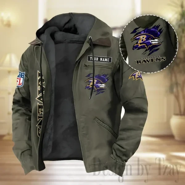 Baltimore Ravens Men Classic Badge Fleece-Lined Jacket PBWM5XD
