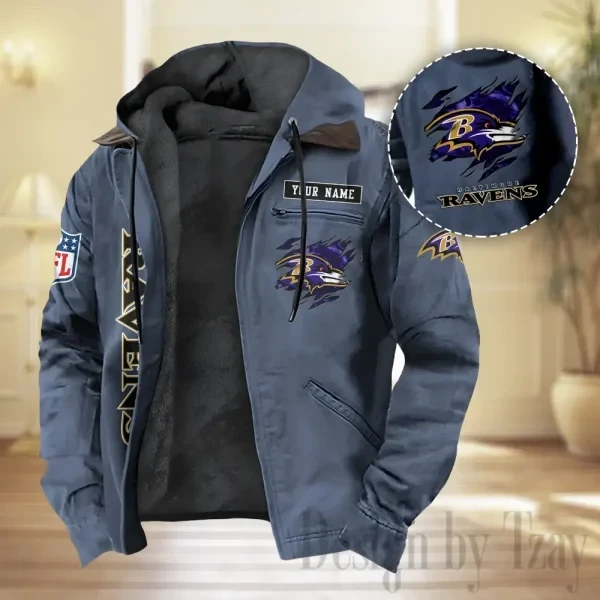 Baltimore Ravens Men Classic Badge Fleece-Lined Jacket PBWM5XD