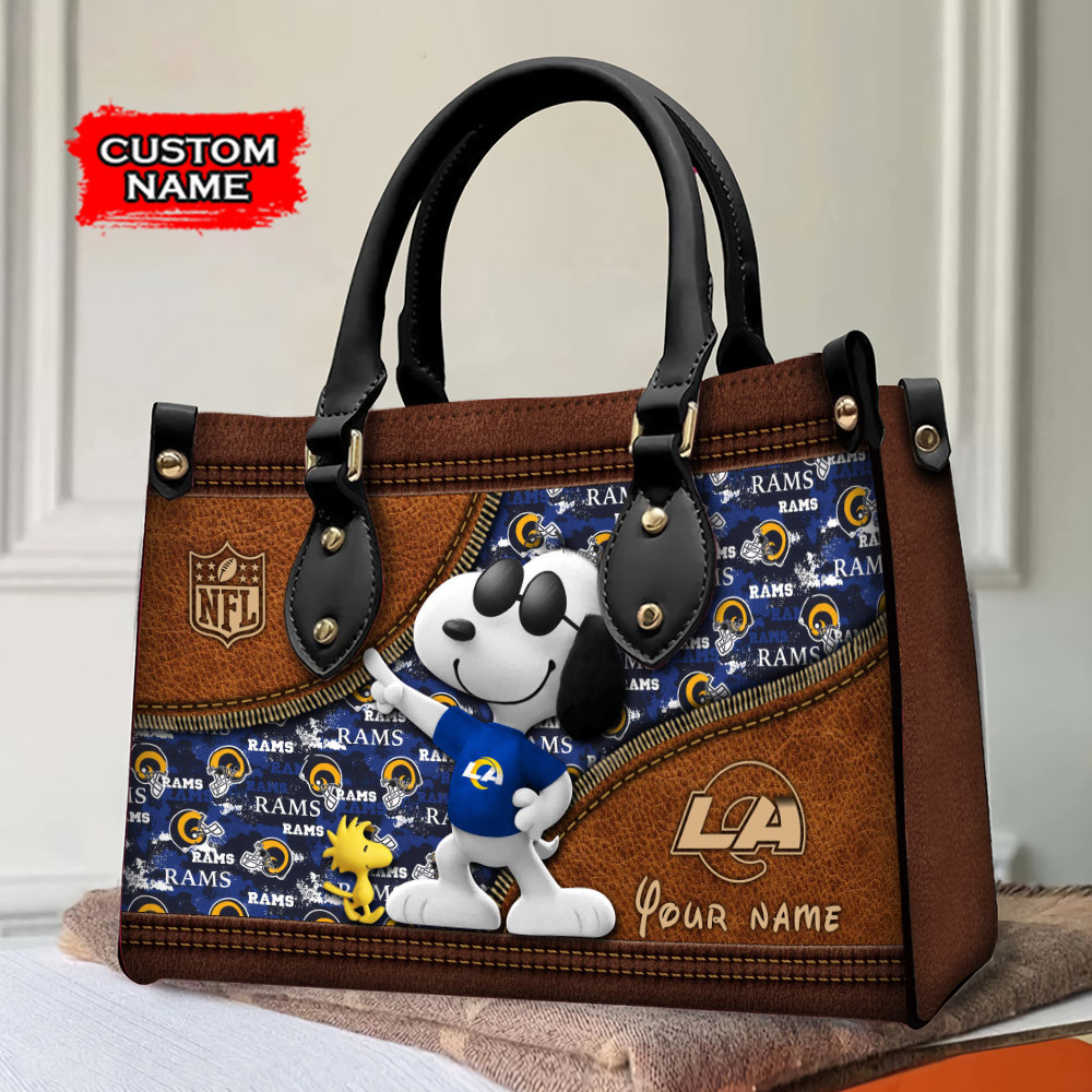 Los Angeles Rams Personalized Leather Hand Bag PBY9MY4