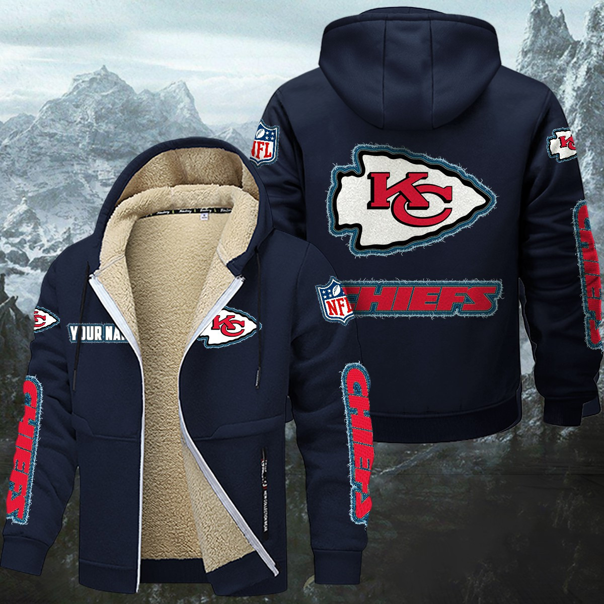 Kansas City Chiefs Sherpa-Lined Zip Hoodie PB7LK67