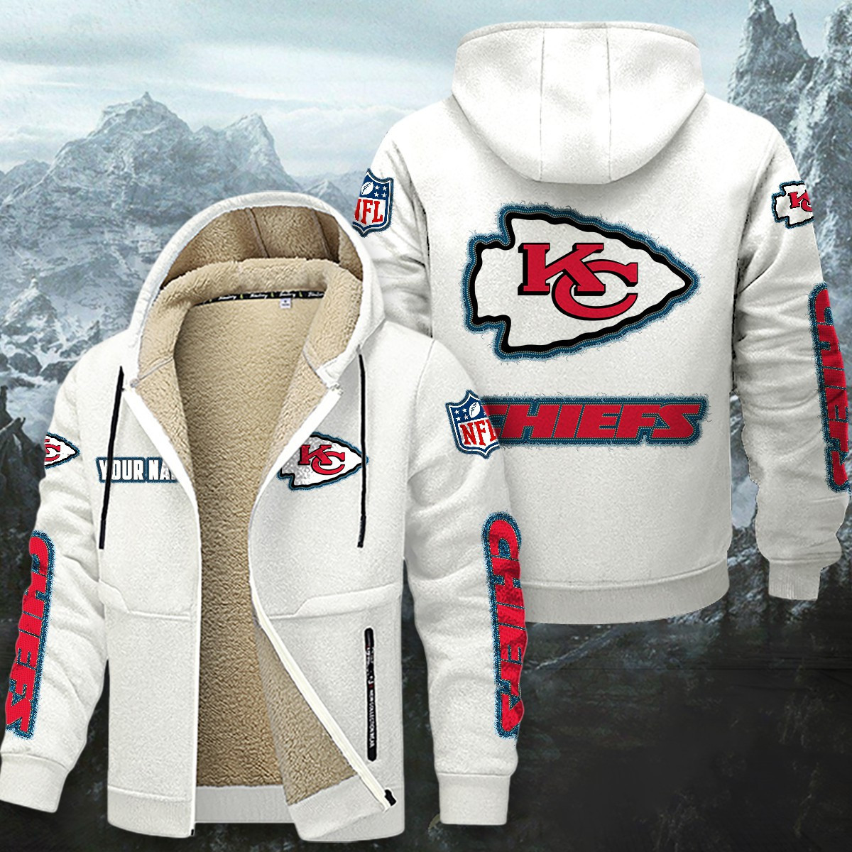 Kansas City Chiefs Sherpa-Lined Zip Hoodie PB7LK67