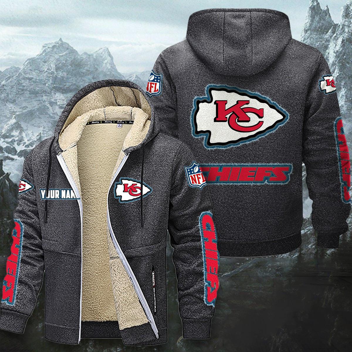 Kansas City Chiefs Sherpa-Lined Zip Hoodie PB7LK67