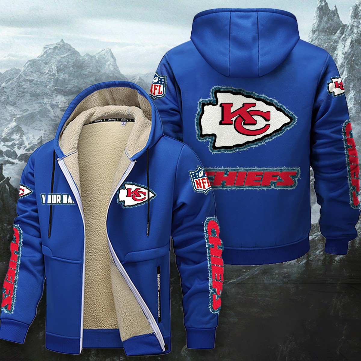 Kansas City Chiefs Sherpa-Lined Zip Hoodie PB7LK67