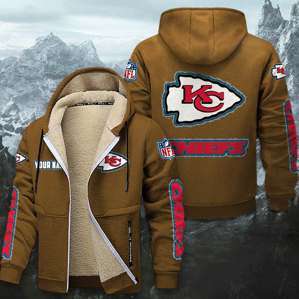 Kansas City Chiefs Sherpa-Lined Zip Hoodie PB7LK67