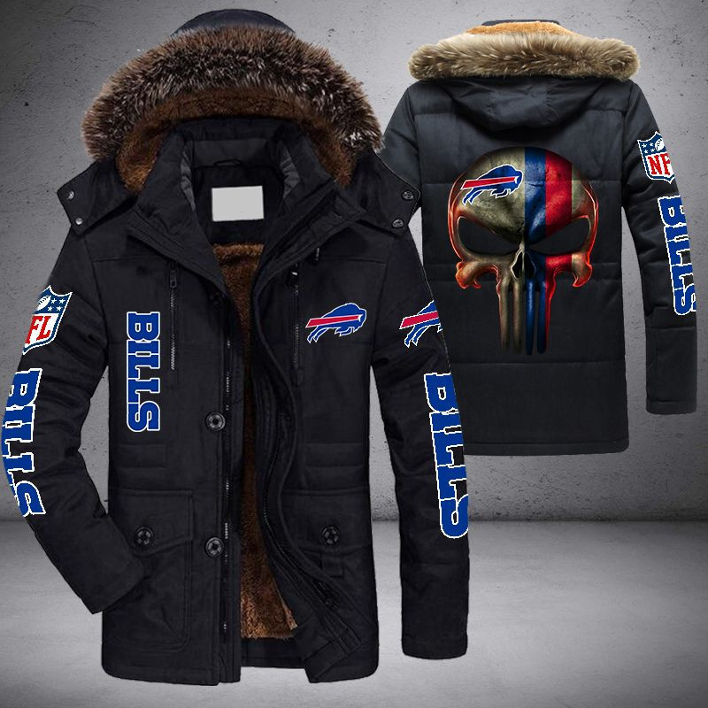 NFL Buffalo Bills Punisher Skull Parka Jacket - LIMITED EDITION