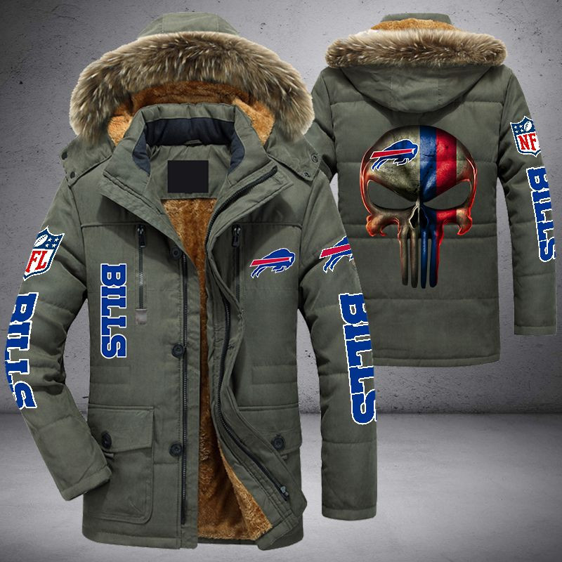 NFL Buffalo Bills Punisher Skull Parka Jacket - LIMITED EDITION
