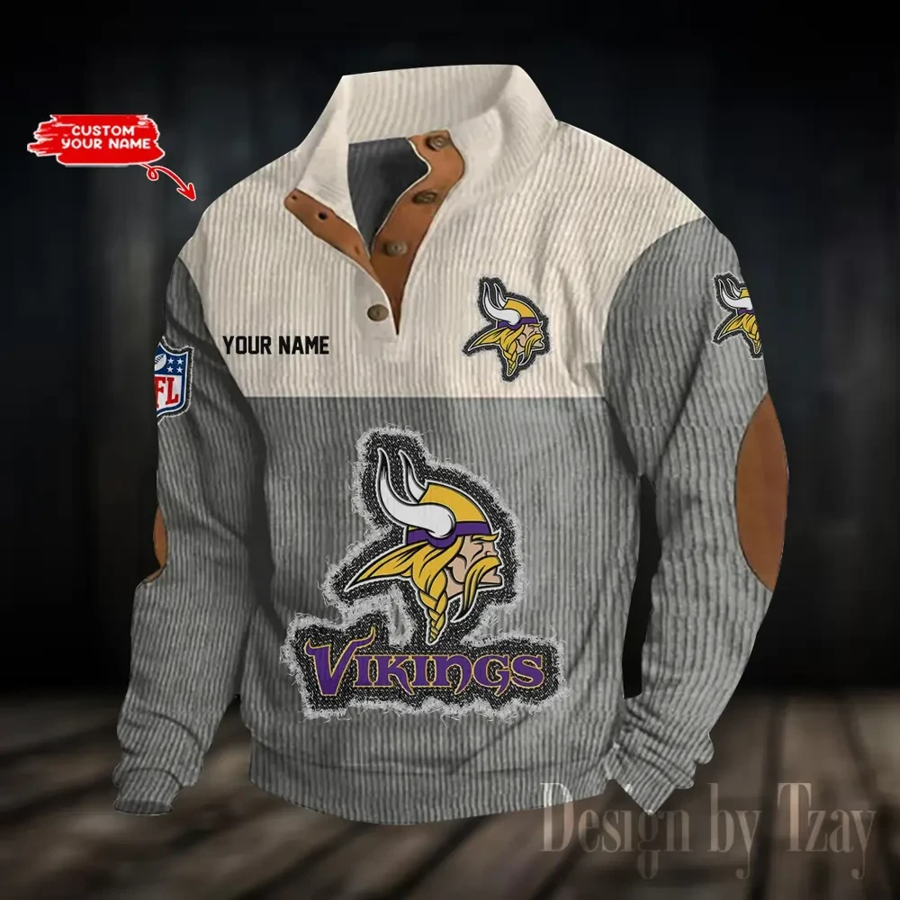 Minnesota Vikings Sports Print Sweatshirt PBRQ9E8