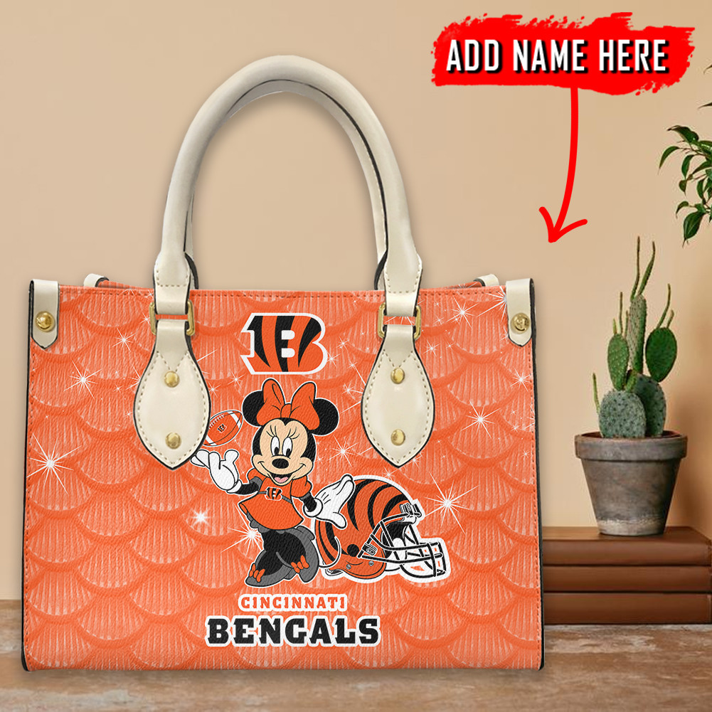 Cincinnati Bengals Personalized Leather Hand Bag PB32LLK