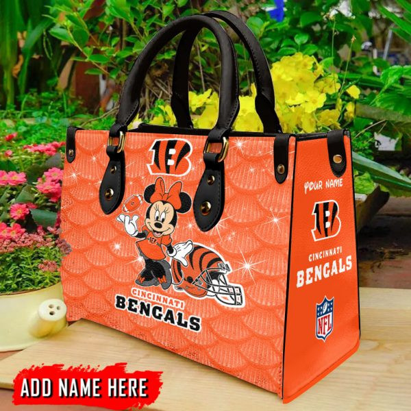 Cincinnati Bengals Personalized Leather Hand Bag PB32LLK