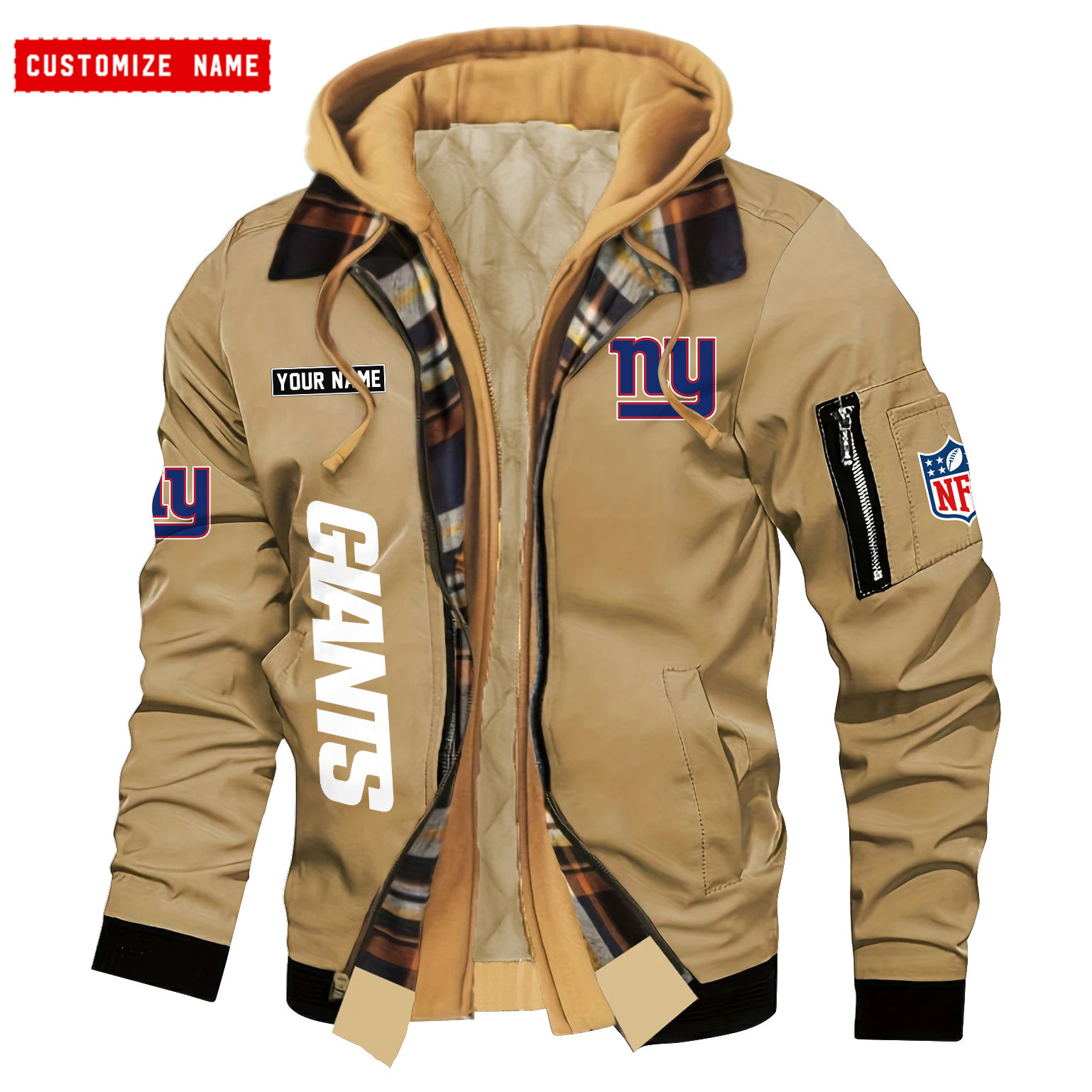 New York Giants Jacket Casual Fake Two Piece Design PBE27JT