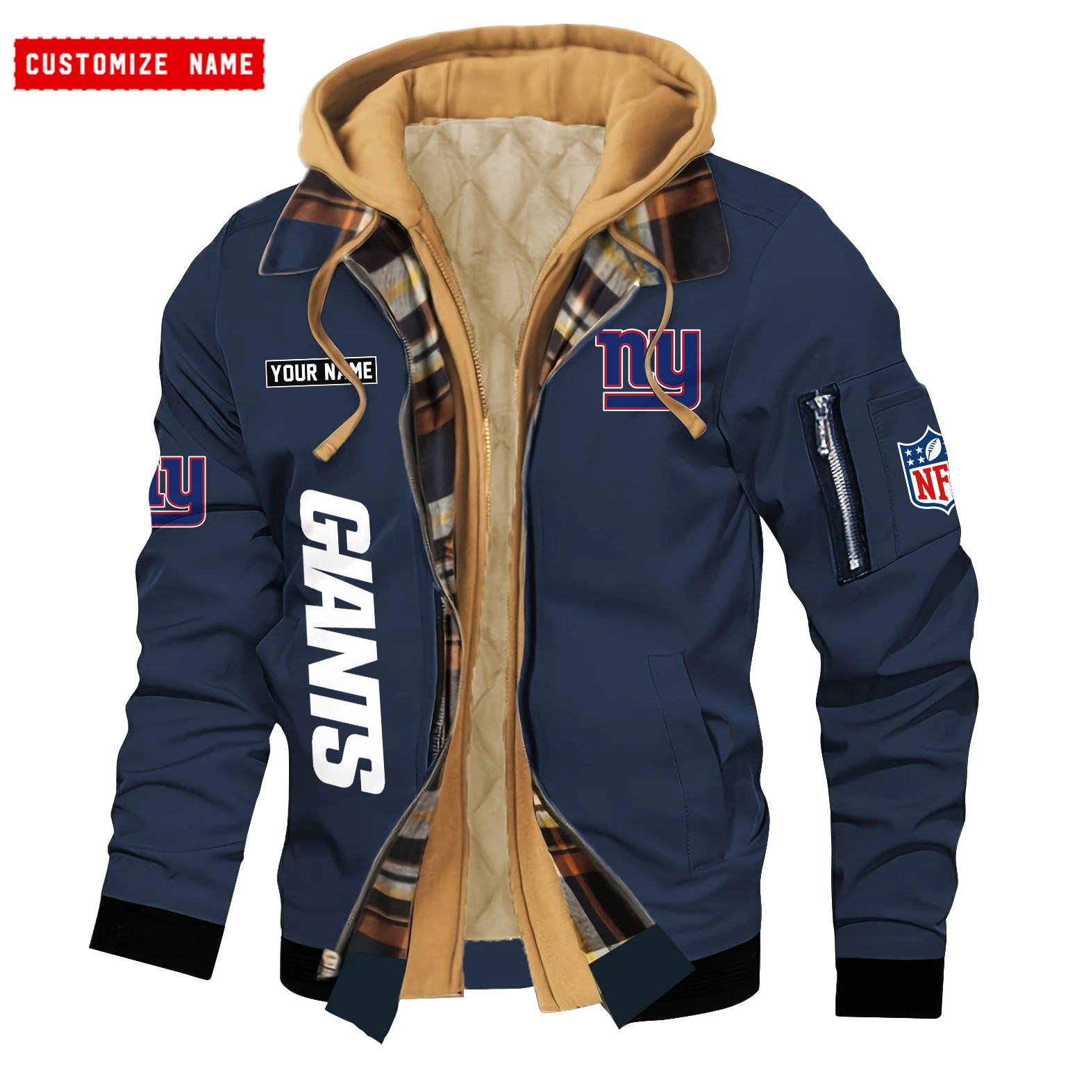 New York Giants Jacket Casual Fake Two Piece Design PBE27JT