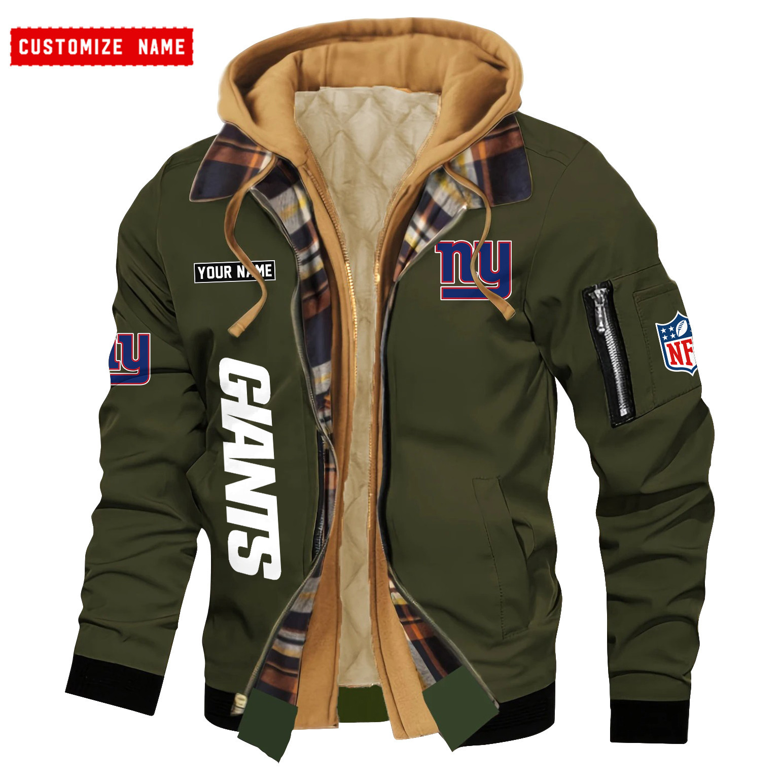 New York Giants Jacket Casual Fake Two Piece Design PBE27JT