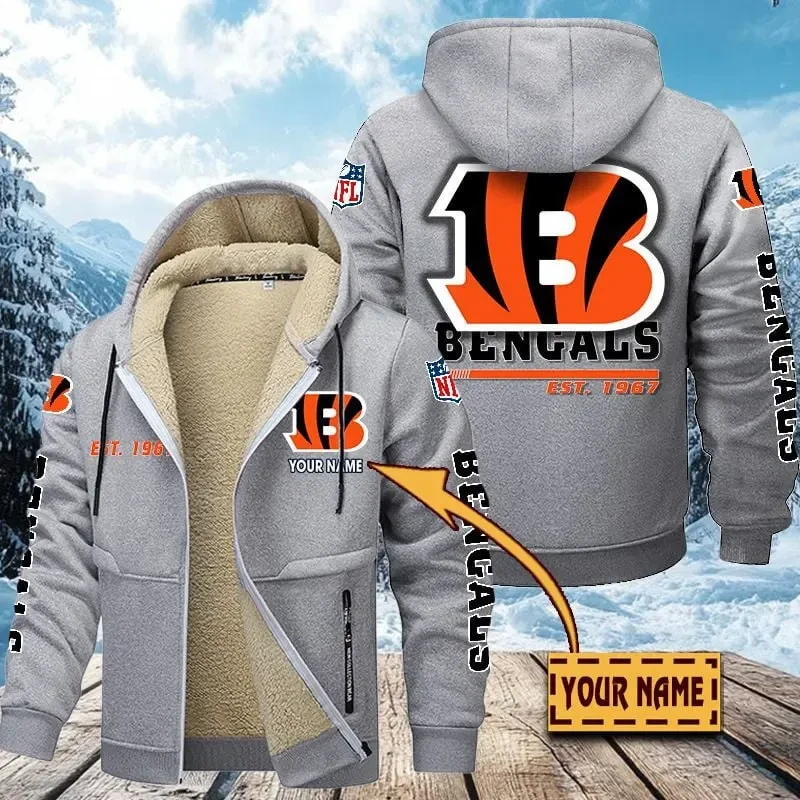 Cincinnati Bengals Zip Up Fur Coat PBIDY0X