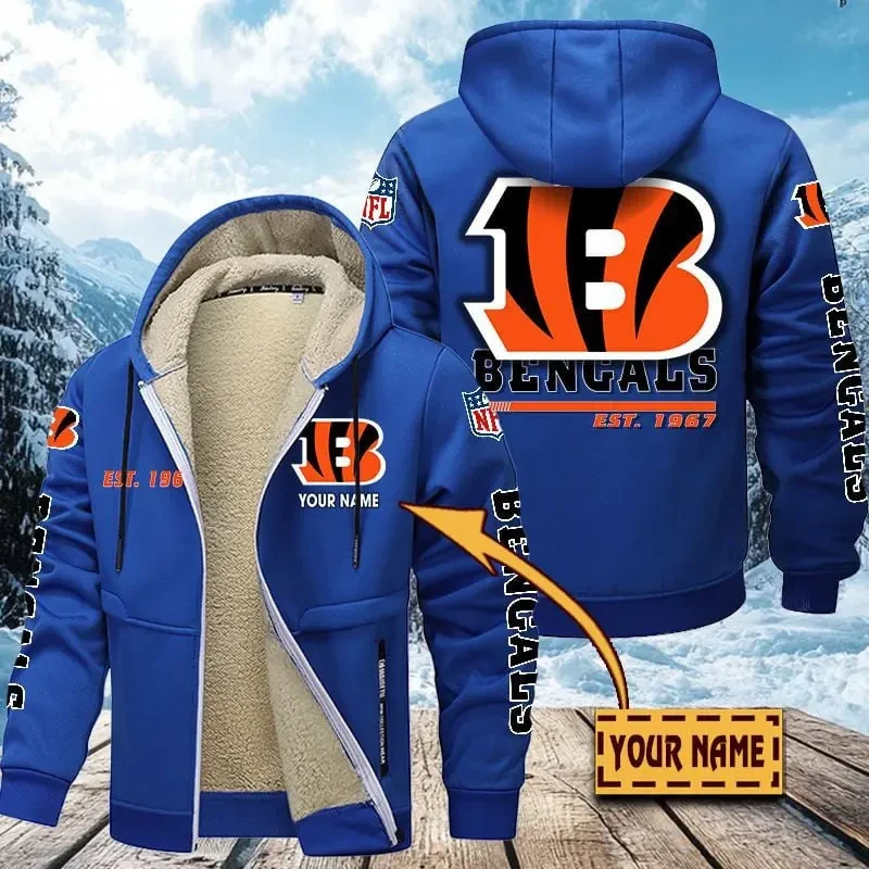 Cincinnati Bengals Zip Up Fur Coat PBIDY0X
