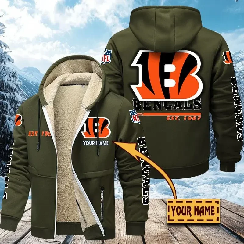 Cincinnati Bengals Zip Up Fur Coat PBIDY0X