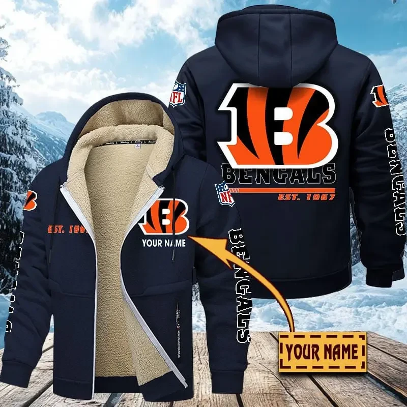 Cincinnati Bengals Zip Up Fur Coat PBIDY0X