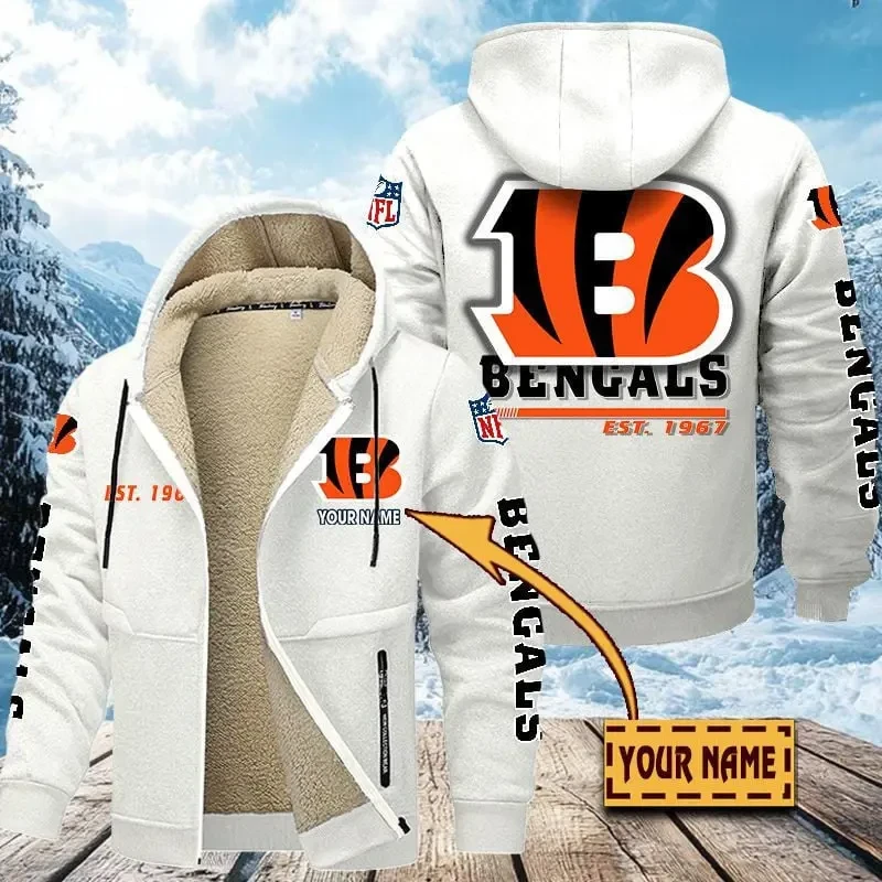 Cincinnati Bengals Zip Up Fur Coat PBIDY0X