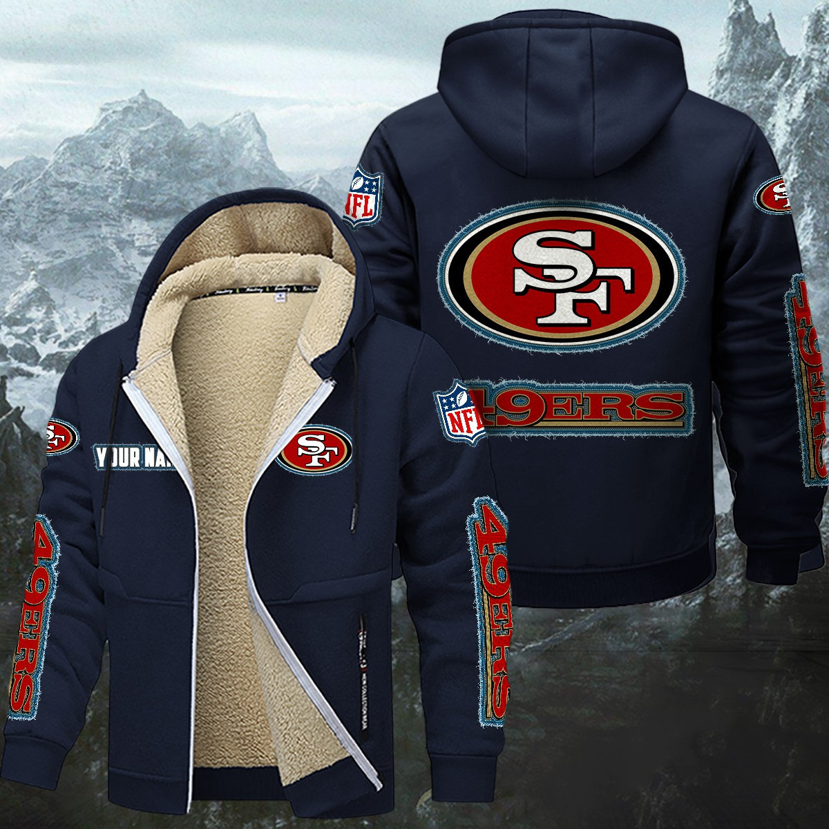 San Francisco 49ers Sherpa-Lined Zip Hoodie PB0AYN8