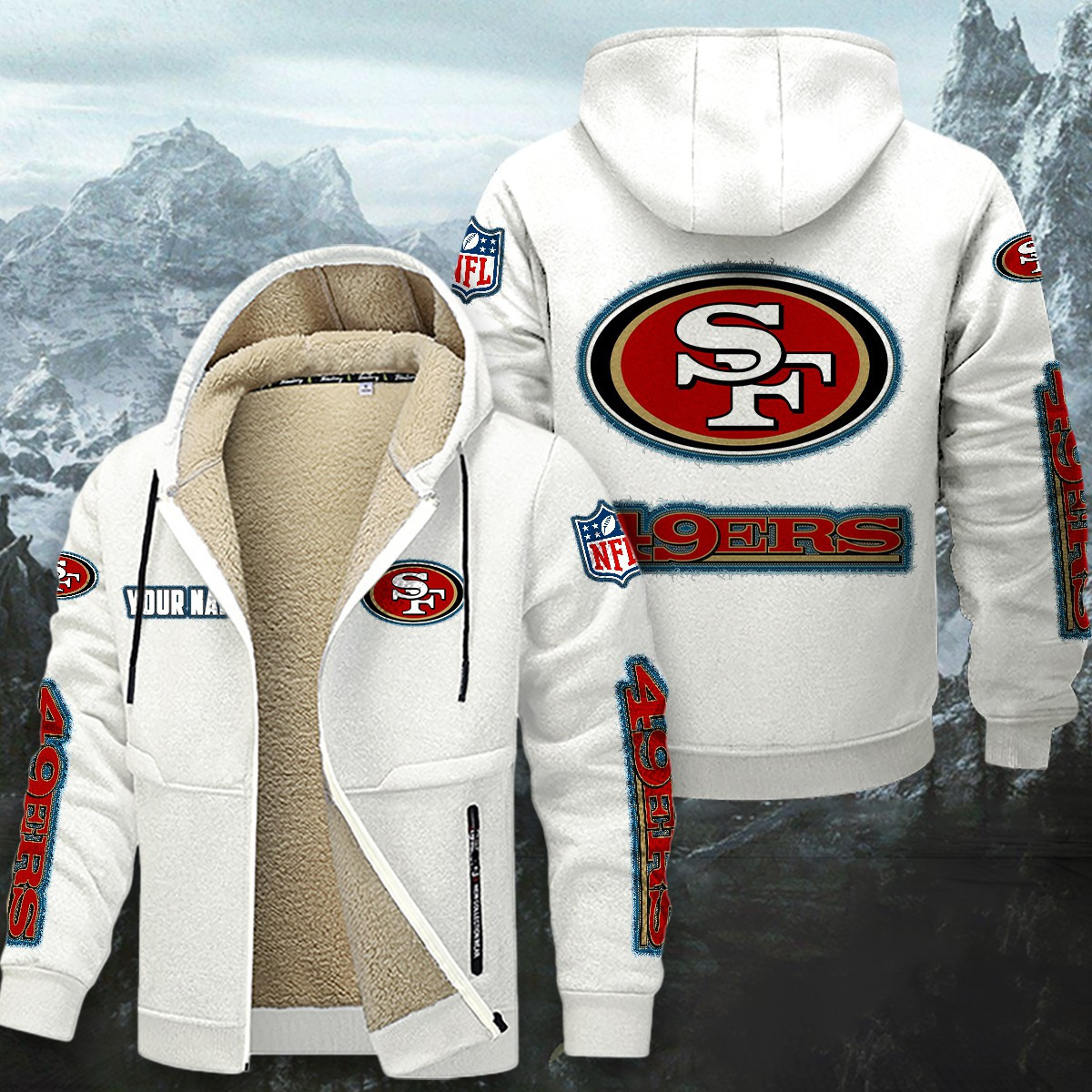 San Francisco 49ers Sherpa-Lined Zip Hoodie PB0AYN8