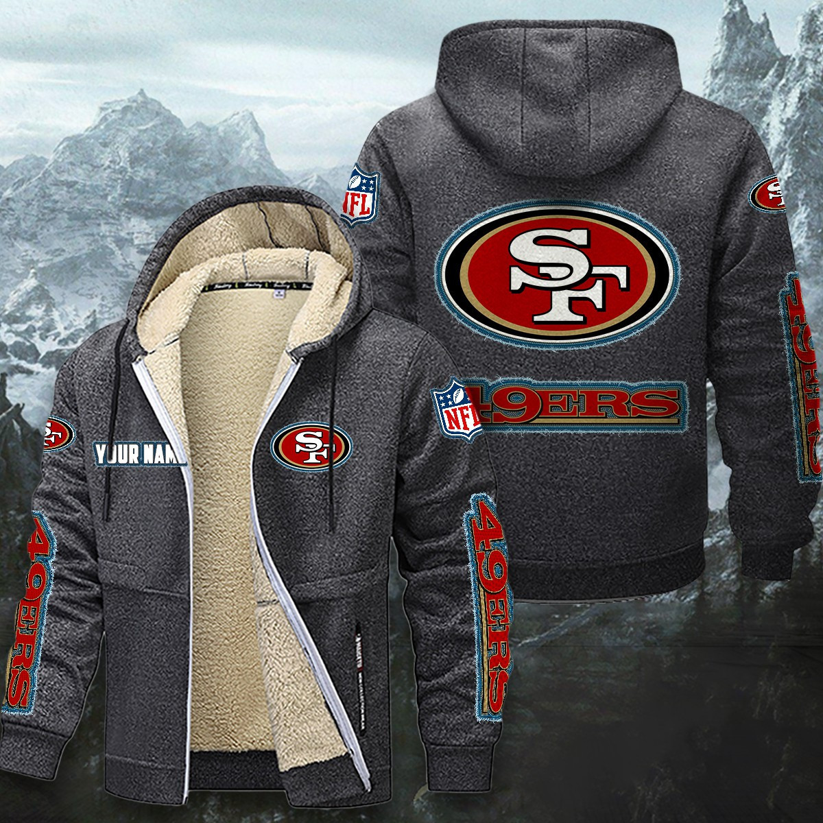 San Francisco 49ers Sherpa-Lined Zip Hoodie PB0AYN8