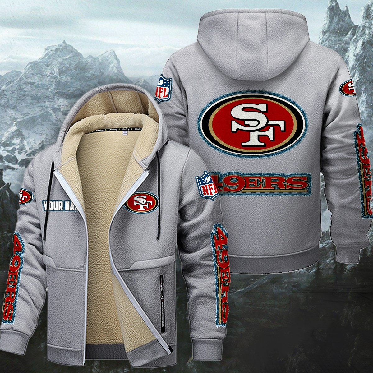 San Francisco 49ers Sherpa-Lined Zip Hoodie PB0AYN8