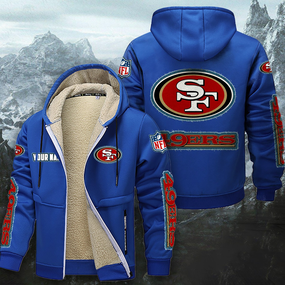 San Francisco 49ers Sherpa-Lined Zip Hoodie PB0AYN8