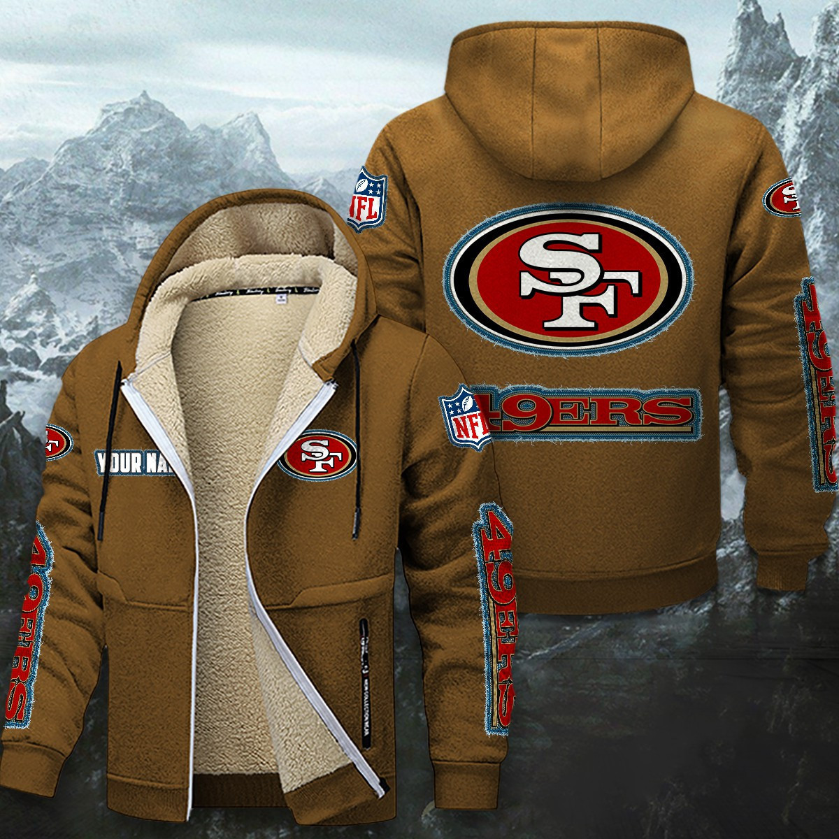 San Francisco 49ers Sherpa-Lined Zip Hoodie PB0AYN8