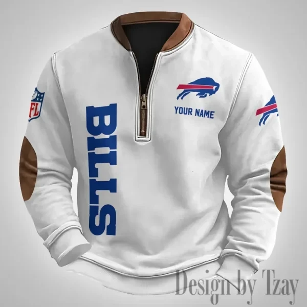Buffalo Bills Men's Vintage Zipper Stand Collar Sweatshirt PBDRS46