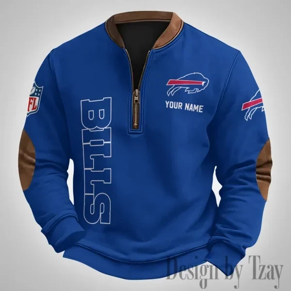 Buffalo Bills Men's Vintage Zipper Stand Collar Sweatshirt PBDRS46