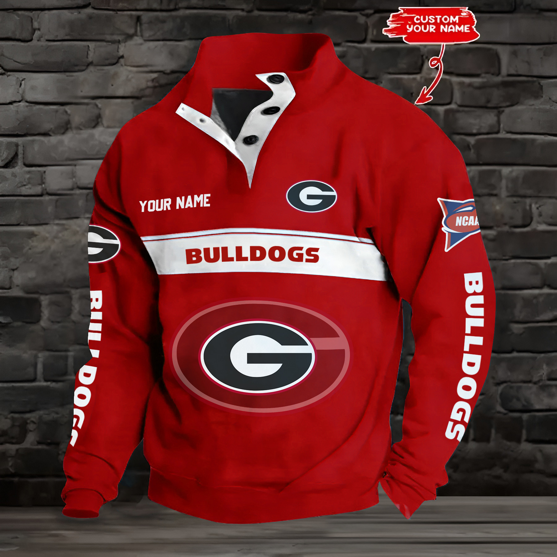 Georgia bulldogs Double Breasted Stand Collar Hoodies OHIO87ERE