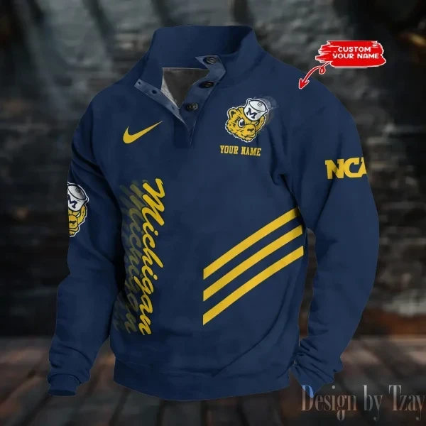Michigan Wolverines Stand Collar Sport Hoodies S9D223