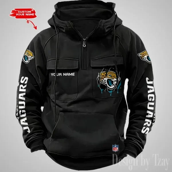 Jacksonville Jaguars Designer Hoodies For Men Casual Fashion Solid Multi-Pocket Zipper Long Slevee PBU6NQI