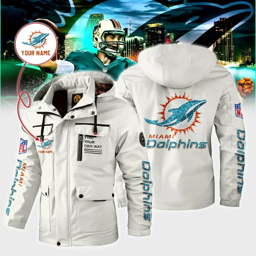 Miami Dolphins Personalized Winter Windbreaker Jacket ANZWWJ020