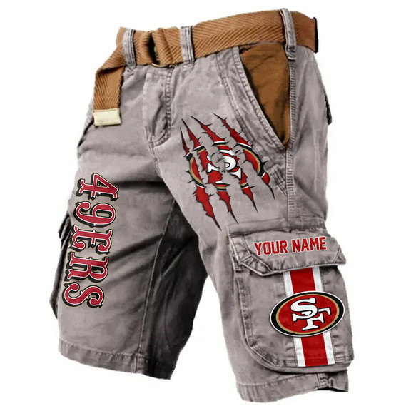 San Francisco 49ers Pocket Print Cargo Shorts (Belt Not Included) S9MCS234
