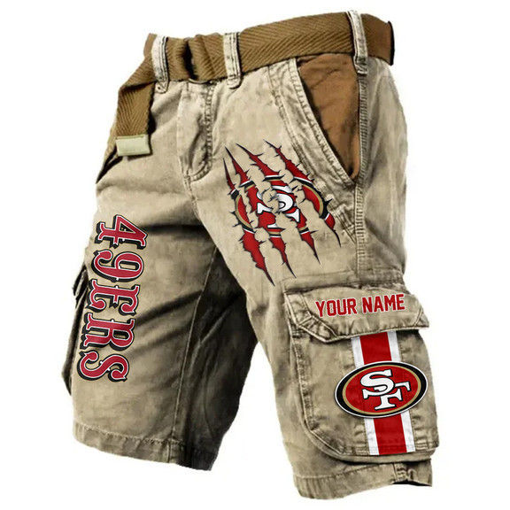 San Francisco 49ers Pocket Print Cargo Shorts (Belt Not Included) PB7DVVR