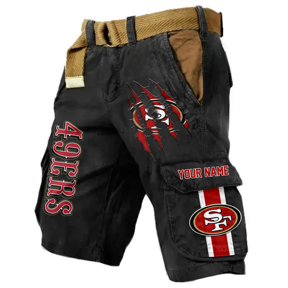 San Francisco 49ers Pocket Print Cargo Shorts (Belt Not Included) PB7DVVR