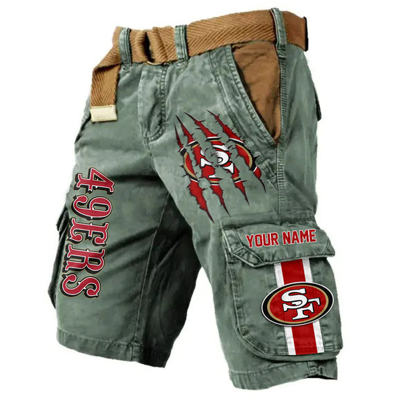 San Francisco 49ers Pocket Print Cargo Shorts (Belt Not Included) PB7DVVR
