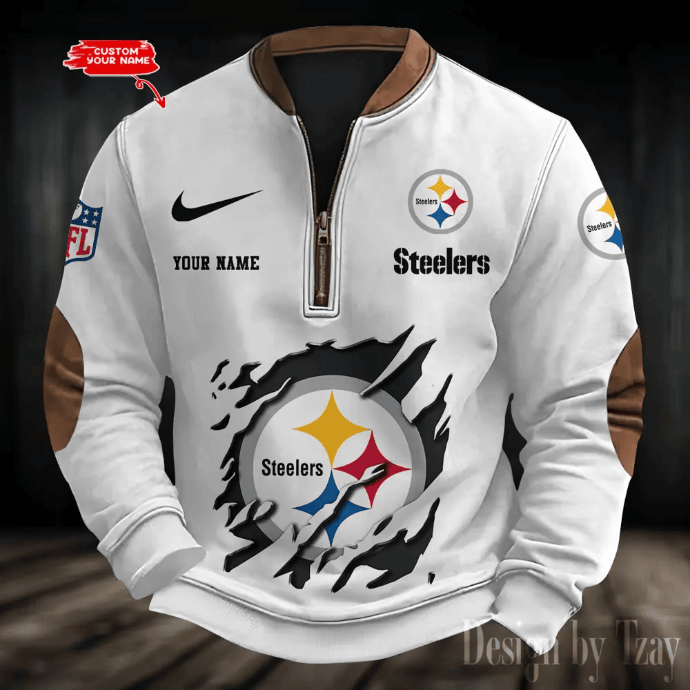 S9MPZNS027-Pittsburgh Steelers Print Vintage Sweatshirt